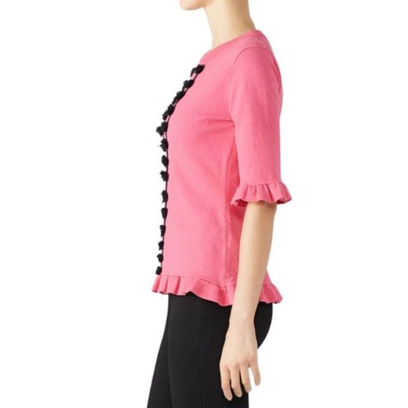 Prabal Gurung Collective "Peony' Pom Pom Cotton/Wool Blend Sweater- Sz. 4 - Picture 3 of 8